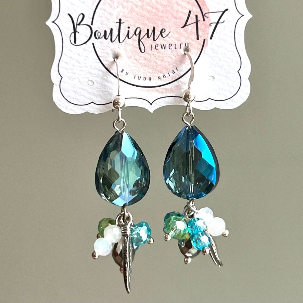 Sterling Silver crystal earrings.